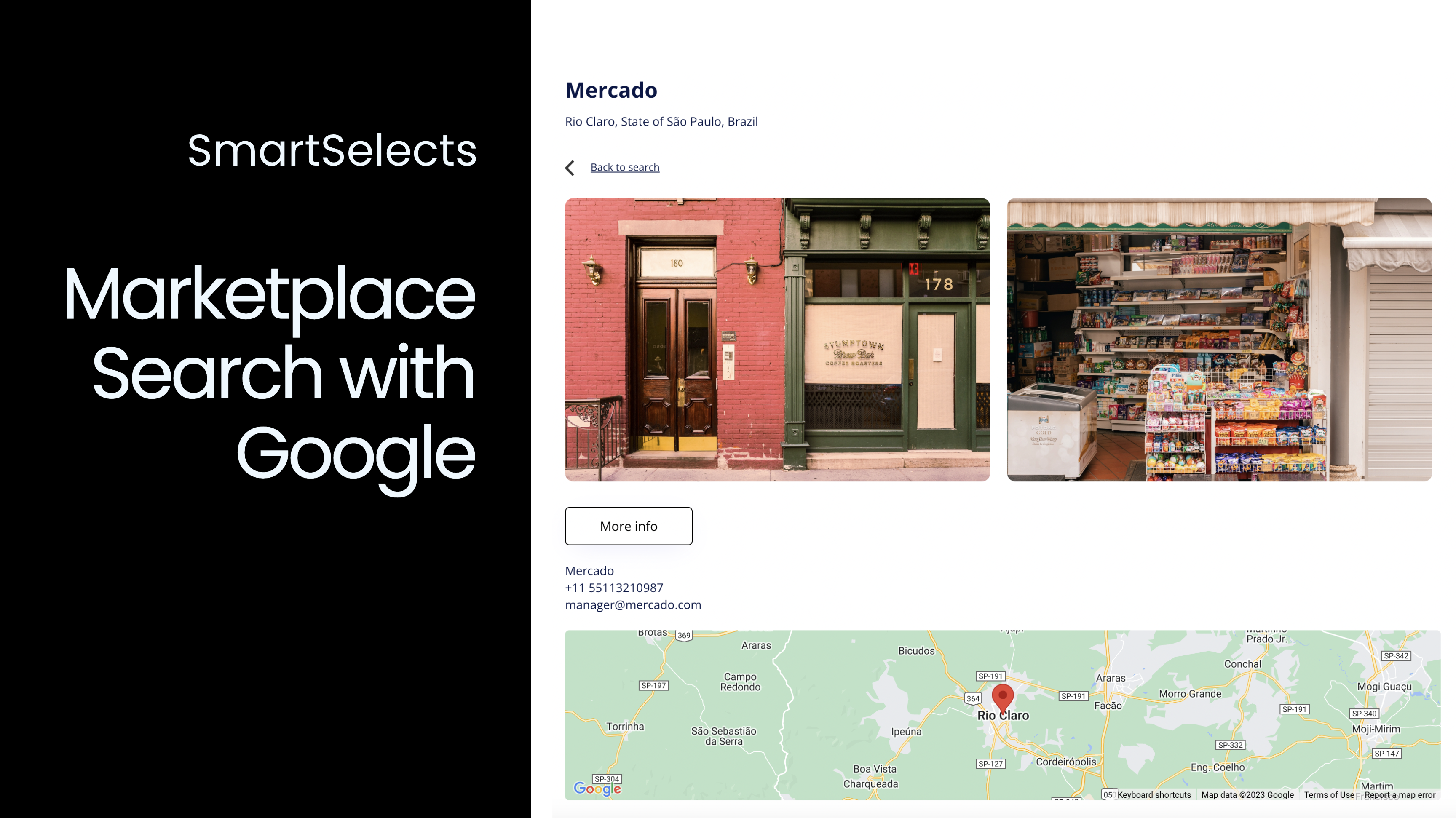 Marketplace Search with Google Template Bubble